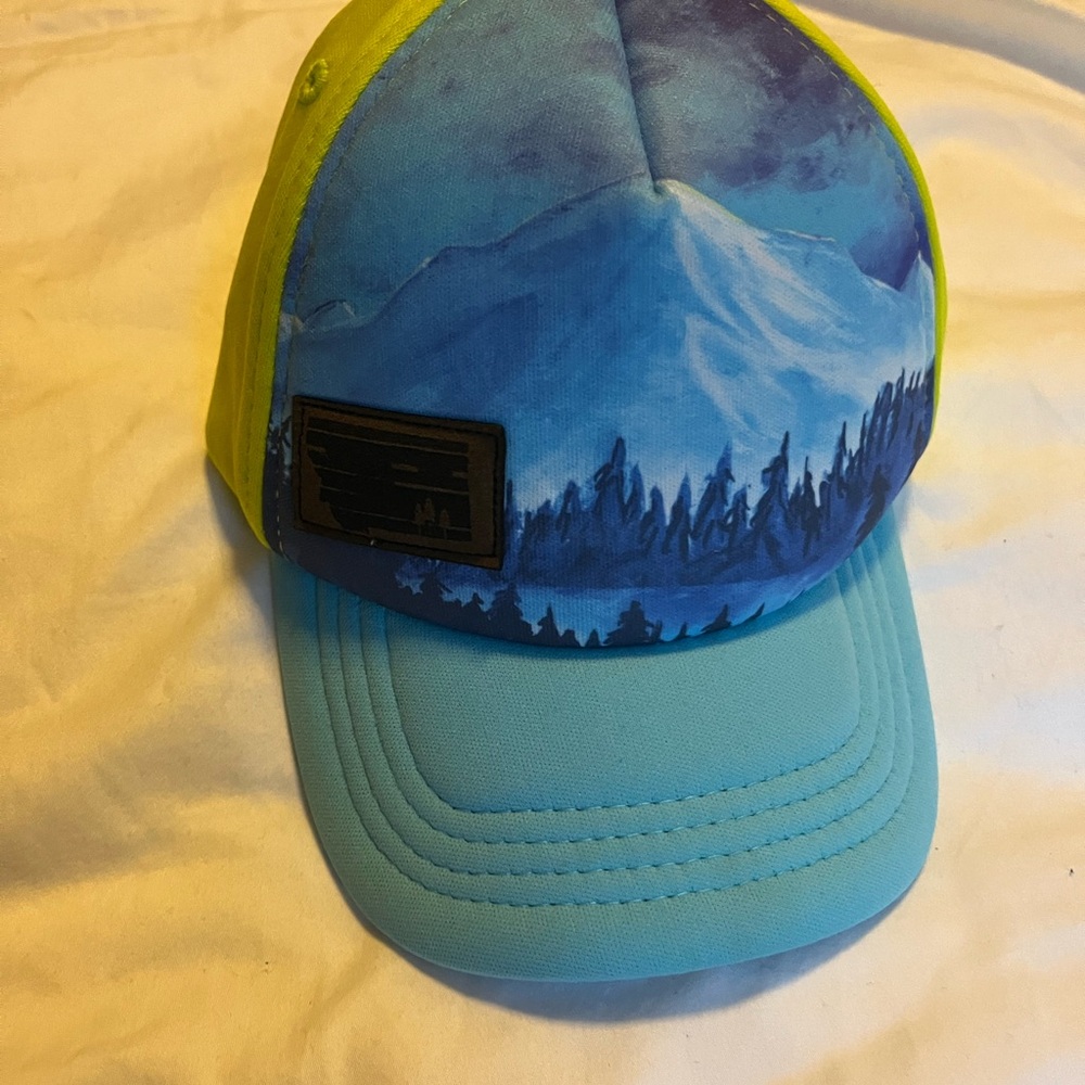Blue and Green Kids Mountain Cap